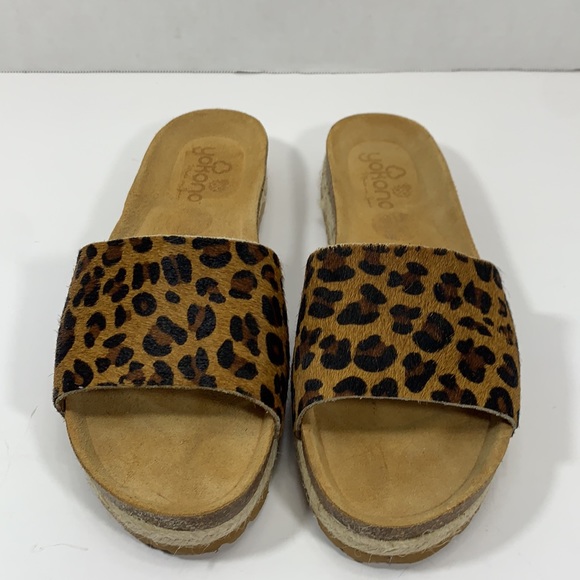 Yokono animal print espadrille slides size 9.5 - Picture 2 of 8